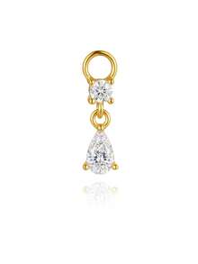 1pc DIY 925 Silver Dangle Gemstone Pendant Dainty Cartilage Helix Earlobe Piercing Attachment Hoop Tragus Charm,Daith Helix Rook Belly Ring Charm - Gold - View 28