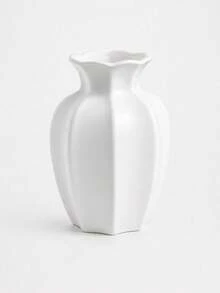 1pc Vintage European Style Wavy Curved Vase, Large Capacity Floral Container, Living Room Tabletop Decor Vase, Valentine's Day & Housewarming Decoration - Octagonal Vase - View 8