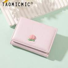 Women's Trifold Short Wallet, Cute 3D Fruit Decor PU Material, Multiple Card Slots With Photo Window, Sweet Fashionable Small Wallet, Suitable For Daily Use - Multicolor - View 7