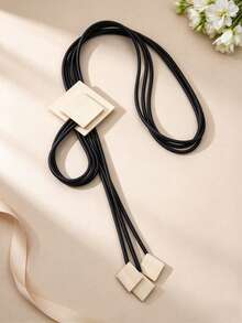MARLIWOO 1pc Vintage Exaggerated Gothic Style Long Necklace, Fashionable Personalized Elegant Party Accessory For Women - Black - View 3