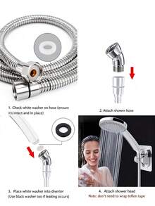 1pc 135° Handheld Shower Swivel Elbow, G1/2 Universal Connector, Finish, With Sealing Washer, Easy Install, For Bathroom Shower Upgrade, Practical Bathroom Gift - Shower Head Accessories - View 5