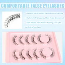 6 Pairs Natural False Eyelashes, Fluffy Soft And Lightweight 3D Faux Mink Lashes, Suitable For Daily Eyelash Extension, Suitable For Daily Use - Black - View 8