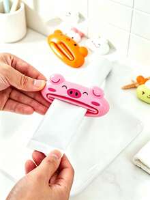 Multicolor Cute Animal-Shaped Plastic Toothpaste Extruder, Slouchy Manual Toothpaste Extruder, Multi-Functional Household And Outdoor Effortless Toothpaste Extruder - Multicolor - View 1