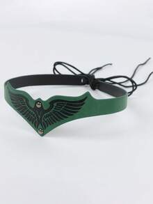1pc Forest Elf Crown Headband Green Leather Floral Vine Headpiece Gold Rose Decor Medieval Renaissance Fantasy Cosplay LARP Halloween Party Costume Accessory - TD - View 2