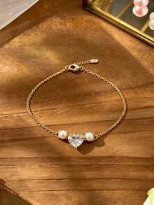 14K Gold Jewelry Set, Includes Necklace And Bracelet, Elegant Style, Perfect For Daily Wear And Gifting - Gold - View 9
