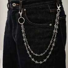 1pc Punk Hip Hop Unisex Waist Chain Pocket Chain Keychain Wallet Chain Luxury Accessory Holiday Gift Multi-Layer Key Chain Punk Pants Chain Motorcycle Riding Jeans Accessory - Multicolor - View 5