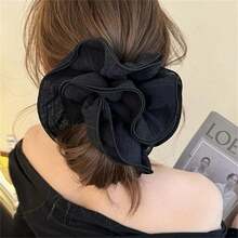 2/1pc Women's Lace Hair Scrunchie, Large Size Fashionable Versatile, Suitable For Bathing, Face Washing And Outfit Matching - Multicolor - View 12