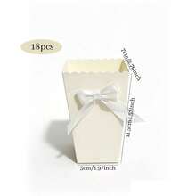 6/12/18pcs Bowknot Popcorn Boxes Party Supplies Candy Gift Boxes Bags Candy Snacks Mini Snacks Candy Food Containers Birthday - White - View 12