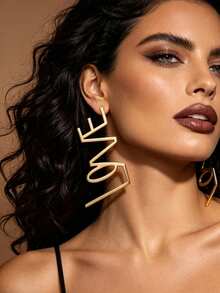 Gold Letter Statement Earrings