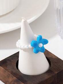 1pc Women's Floral Elastic Ring, Fashion Personalized Starfish Design, Elastic Hand Accessory For Daily Wear - Starfish - View 7