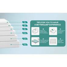 **Colchones Individuales, Colchón Individual, Colchón de Espuma Individual, Colchón Individual Foam, Mattress, Colchón de Espuma Viscoelástica de Gel Individual de 8 Pulgadas, Sueño Fresco, Alivio de Presión, Firmeza Media CertiPUR-US** - Blanco - Ver 7