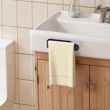 Minimalist Square U‑Shaped Wall Towel Bar, Tool‑Free Adhesive Towel Rack For Bathroom, Kitchen Hand Towels And Cleaning Rags - Multicolor - View 2