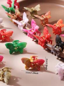 10/20/30/50pcs Amber Colored Marble Texture Hair Clips For Women, Elegant Delicate Small Claw Clips For Updo And Loose Hair, Daily Wear Hair Accessories - Multicolor - View 5