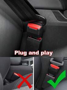 1pc/2pcs Car Seat Belt Extension Limiter With Snap-In Buckle, Universal Anti-Loosening Tension Adjuster - Multicolor - View 8