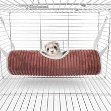 Hamster Cage Hammock Ferret Hiding Tunnel Warm Rat Small Animal Play Tube Swing Sleeping Hammock Nest Hiding Toy - C-Grey - View 7