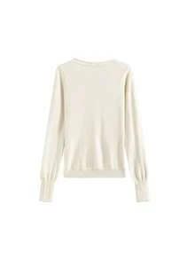 Sweet & Spicy Style Lace Trim V-Neck Fitted Base Layer Top, Women's Autumn/Winter New Bowknot Inner Layer Knit Sweater - Apricot - View 10