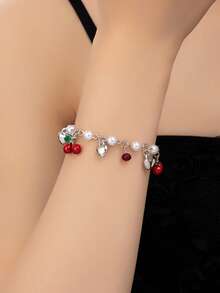 1pc Women's Fashion Cherry Pearl Bracelet Elegant Hand Accessory - Cherry Bracelet - View 9