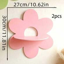 1pc Flower-Shaped Wall Hanging Shelf, Purple Key Holder For Entryway, Bathroom Storage Vanity Display Rack, Suitable For Aromatherapy And Cosmetics, Floating Window Plant Succulent Wall Shelf, Home Room Decor, Living Room - Multicolor a - View 12