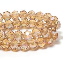 1 Strand 4/6/8mm Faceted AB Champagne Gold Glass Austria Crystal Beads Rondelle Loose Bead For Jewelry Making DIY Bracelets Necklace Bag Design - Champagne Gold - View 8
