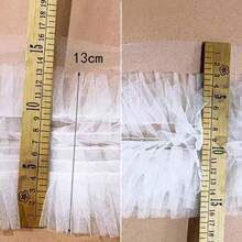 1 Yard Multi-Color Fluffy Tulle Ruffle Lace Trim, 3D Pleated Lace, Wedding Dress Hem DIY Sewing Supplies - Multicolor - View 8