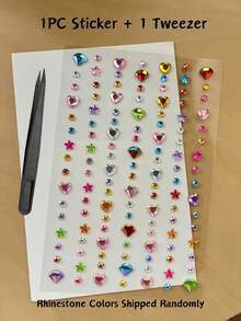 1 buah Set Stiker Rhinestone 3D Warna-warni dengan Pinset, Stiker Permata Bulat Bintang Hati Warna-warni, Stiker Rhinestone Akrilik Perekat Diri 3D, Stiker Dekorasi Gelas Air, Tersedia Berbagai Gaya, Cocok untuk Casing Ponsel, Gelas, Kamera, Casing Earphone, Earphone, Gantungan Kunci, Stiker Kreatif Dekorasi Gelas Air - Satu-Ukuran - View 19