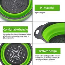 3-Piece Set Of Foldable Silicone Filter Liners, Foldable Food Strainers – Green, In Lengths Of 25 Cm, 30 Cm And 35 Cm - Green - View 6