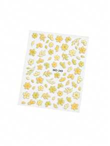 1pc Autumn New Floral Branch Face Sticker, Suitable For Creating Minimalist And Relaxed Autumn Makeup Look, Applicable For Concerts And Electronic Music Festivals, DIY Face Sticker Store Professional Self-Adhesive Supplies - Multicolor - View 4