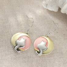 Fashionable Moon Cat Pendant Earrings, Women's Wedding Party Daily Versatile Accessory - Multicolor - View 4