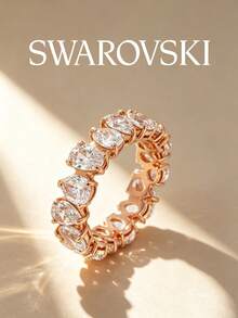 SWAROVSKI Hollow Heart Tapered Crystal Bracelet, Adjustable Jewelry Gift For Girlfriend's Birthday - Rose Gold - View 3