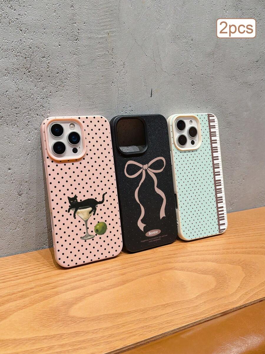3件裝彩色印花元素 TPU 防震全包覆手機殼 精準保護套 適用於 Apple 11/12/13/14/15/16/17 Pro Max - 彩色 - 查看 1