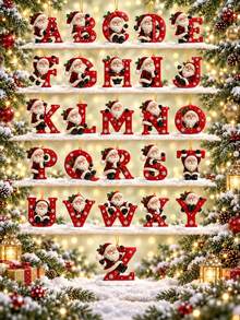 Christmas Tree Shaped Santa Claus Enamel Pendant - A-Z Letter Style - Ideal Decoration For Christmas, Valentine's Day And Thanksgiving | Multi-Functional Keychain And Backpack Charm, No Battery Required, 2D Flat Design, Suitable For All Seasons - Multicolor - View 8