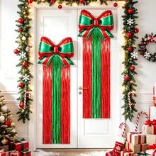 Christmas Bow Balloons 4 Packs, Red Green Foil Balloons For Holiday Party, Christmas Tree, New Year, Home Decor, Photo Booth Props, Birthday Supplies - View 4