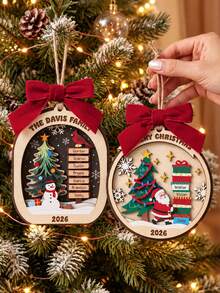 Personalized Family Christmas Hanging Ornament, Customized 2026 Christmas Tree Ornament, Christmas Decoration, Christmas Gift - Multicolor - View 9