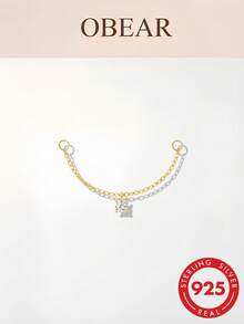 S925 Sterling Silver Tassel Zirconia Pendant, Versatile DIY Pierced Ear Studs, Necklace And Bracelet Accessories - Gold - View 16