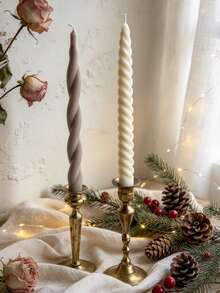 1pc Long Candle Silicone Mold, European Spiral Twisted Long Strip Shape, Easy Release And Reusable, For Making Scented Candles, Handmade Soap, Epoxy Resin, Plaster, Tabletop Decor, Christmas, Birthday, Thanksgiving Handmade Gifts - A - View 5