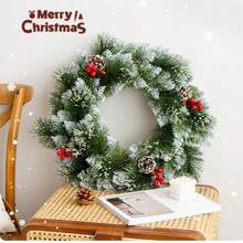 30cm Christmas Decorative Flower Garland Door Hanger - A - View 13