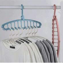 3pcs/6pcs/12pcs Set, 11-Tier Multi-Color Foldable Clothes Rack, Multi-Function Non-Slip 360° Rotating Plastic Bedroom Wardrobe Hanging Rack, Towel Rack, Suitable For Room Wardrobe And Portable Wardrobe Storage, Coat Rack, Drying Rack, Room Decor Bag Organizer, Increases Closed Storage Capacity To 3.2 Cubic Feet, Lightweight, Ideal For Bedroom, Storage Shelf, Home Organization Multi-Function Rack, Home Clothes Storage - View 4