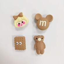 6PCS Chocolate Girl Decorative Shoe Buttons, Cute Teen Style, DIY Custom Accessories For Daily Wear - Multicolor - View 7
