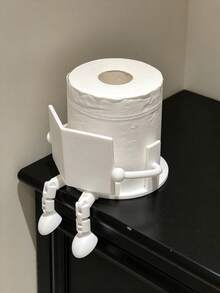 Creative Human-Shaped Toilet Paper Holder Unique Phone-Holding Pose Tissue Roll Storage For Men And Women Cartoon Toilet Paper Holder For Bathroom & Living Room Room Home Decor Kitchen Car Desk Essentials Accessories Storage Organizer Containers - Multicolor - View 18