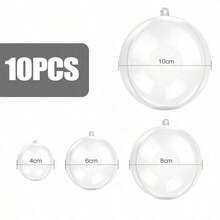 10pcs Transparent Fillable Heart/Round/Star Shaped Pendants, Clear Heart Decorations, Suitable For Handmade DIY Crafts, Valentine's Day Wedding Party Decor, Fillable Craft Heart Decorations - 10 Pack - View 5