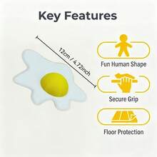 1pc Creative Egg-Shaped Anti-Pinch Door Bottom Pad, Non-Slip Floor Door Stopper, Baby Anti-Pinch Door Stopper Easy To Install - Multicolor - View 5