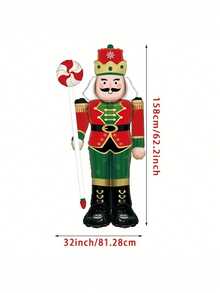 1pc Christmas Theme 62-Inch Standing Candy Nutcracker Aluminum Film Balloon, Christmas Mall Atmosphere Decoration, Indoor Theme Decoration Atmosphere Layout - Balloon - View 5