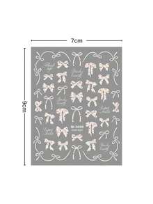 1 Set Decorative Stickers, Soft Romantic Bow Design, French Ballet Aesthetic, Ins Minimalist Style, Metallic Stickers, Suitable For Phone, Laptop, Planner, Camera, Water Bottle, Earphones And Other Surface Decoration - Polka Dot Bow - View 6