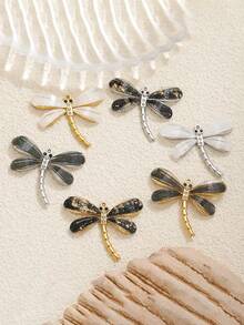 1Pc Stainless Steel Dragonfly Enamel Charm, Inlaid Rhinestone Insect Dangle Pendant For DIY Necklace Bracelet Jewelry Making - Pendants - View 3