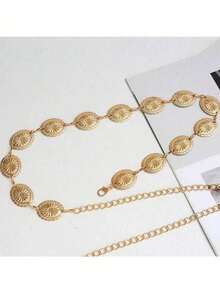 1pc High Quality Round Metal Waist Belt, Suitable For Women In Summer - Multicolor 1 - View 13