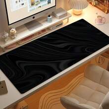 1pc Black Marble Design Rubber Mouse Pad, Extra-Large Gaming And Office Desk Mat, Smooth Surface For Control, Sturdy Keyboard Pad, Perfect Gift For Coders And Students - View 2