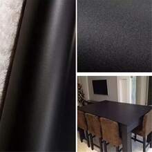 1 Roll Black Solid Color Self-Adhesive Peel And Stick Contact Paper, Removable, For Cabinet, Background Wall, Countertop, Desktop, Shelf, Door, Waterproof Oil-Proof Thickened Vinyl Decorative Wallpaper - Solid Color - View 3