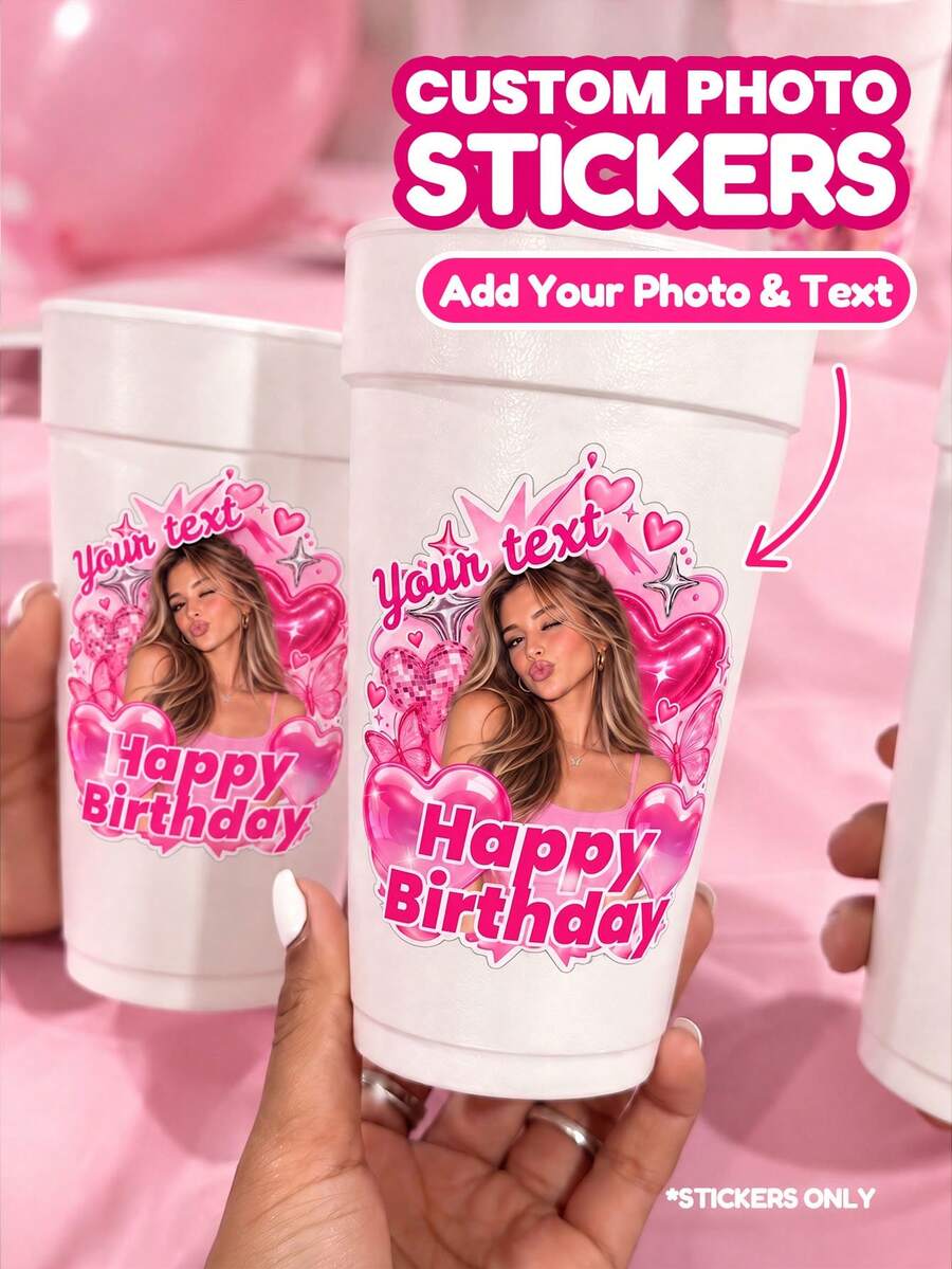 1/28/48pcs Customizable Portrait Stickers, Personalized Photo And Text Labels, Unique Character Stickers, Suitable For Gift Packaging, Gift Sealing, Scrapbook Decoration, Card Embellishment, Diary Decoration And Party Favors, Customizable For Couples, Family, Friends And More, Applicable For Birthday, Wedding, Anniversary, Graduation, Holiday, Party And Gathering, Adding Exclusive Sense And Commemorative Meaning To Gifts - Multicolor 1 - View 1