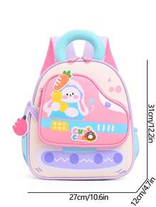 New Student Rabbit Backpack Schoolbag Textured Cartoon Fashionable Backpack - Purple - View 7