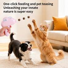 Pet Toy Treat Launcher For Cats And Dogs, Interactive Training Boredom Relief Device, Puzzle Food Dispensing Treat Launcher Gun - Yellow - View 3